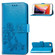 iPhone SE 2022 / SE 2020 Four-leaf Clasp Embossed Buckle Mobile Phone Protection Leather Case with Lanyard & Card Slot & Wallet & Bracket Function - Blue
