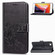 iPhone SE 2022 / SE 2020 Four-leaf Clasp Embossed Buckle Mobile Phone Protection Leather Case with Lanyard & Card Slot & Wallet & Bracket Function - Black