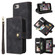 iPhone SE 2022 / SE 2020 / 8 / 7 Multifunctional Card Slot Zipper Wallet Leather Phone Case - Black
