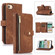 iPhone SE 2022 / 2020 / 7 / 8 Dream 9-Card Wallet Zipper Bag Leather Phone Case - Brown