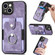 iPhone SE 2022 / 2020 / 7 / 8 Retro Skin-feel Ring Card Wallet Phone Case - Purple