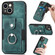 iPhone SE 2022 / 2020 / 7 / 8 Retro Skin-feel Ring Card Wallet Phone Case - Green iPhone SE 2022 / 2020 / 7 / 8 Retro Skin-feel Ring Card Wallet Phone Case - Green