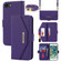 iPhone SE 2022 / SE 2020 / 8 / 7 Cross Texture Lanyard Leather Phone Case - Purple