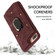 iPhone SE 2022 / 2020 / 8 / 7 Armor Ring Wallet Back Cover Phone Case - Wine Red