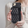 iPhone SE 2022 / SE 2020 / 7 / 8 Vertical Wallet Rhombic Leather Phone Case - Black