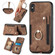 iPhone SE 2022 / SE 2020 Retro Skin-feel Ring Multi-card Wallet Phone Case - Brown