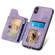 iPhone SE 2022 / SE 2020 Retro Skin-feel Ring Multi-card Wallet Phone Case - Purple