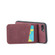 iPhone SE 2022 / 2020 / 7 / 8 Fierre Shann Crazy Horse Card Holder Back Cover PU Phone Case - Wine Red