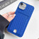 iPhone SE 2022 / SE 2020 / 8 / 7 Weave Texture Card Slot Skin Feel Phone Case with Push Card Hole - Dark Blue
