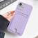 iPhone SE 2022 / SE 2020 / 8 / 7 Weave Texture Card Slot Skin Feel Phone Case with Push Card Hole - Light Purple