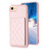 iPhone SE 2022 / 2020 / 8 / 7 BF25 Square Plaid Card Bag Holder Phone Case - Pink