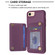 iPhone SE 2022 / 2020 / 8 / 7 BF25 Square Plaid Card Bag Holder Phone Case - Dark Purple