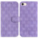 iPhone SE 2022 / 2020 / 8 / 7 Double 8-shaped Embossed Leather Phone Case - Purple