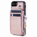 iPhone SE 2022 / SE 2020 / 8 Zipper Card Slots RFID Phone Case - Rose Gold