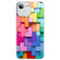 iPhone SE 2022 / SE 2020 / 8 Colorful Toy Bricks Pattern Shockproof Glass Phone Case - Silver