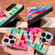iPhone SE 2022 / SE 2020 / 8 Colorful Toy Bricks Pattern Shockproof Glass Phone Case - Black