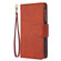 iPhone SE 2022 / SE 2020 / 8 / 7 Skin Feel Detachable Magnetic Zipper Horizontal Flip PU Leather Case with Multi-Card Slots & Holder & Wallet & Photo Frame & Lanyard - Brown