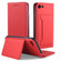 iPhone SE 2022 / SE 2020 / 8 / 7 Strong Magnetism Shockproof Horizontal Flip Liquid Feel Leather Case with Holder & Card Slots & Wallet - Red