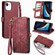 iPhone SE 2022 /2020 /7 / 8 Geometric Zipper Wallet Side Buckle Leather Phone Case - Red