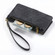 iPhone SE 2022 /2020 /7 / 8 Geometric Zipper Wallet Side Buckle Leather Phone Case - Black