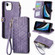 iPhone SE 2022 /2020 /7 / 8 Geometric Zipper Wallet Side Buckle Leather Phone Case - Purple