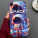 iPhone SE 2022 / 2020 / 8 / 7 Painted Pattern Precise Hole PC Phone Case - Orange White Astronaut