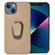 iPhone 13 mini Ring Holder Honeycomb PU Phone Case - Coffee