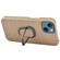 iPhone 13 mini Ring Holder Honeycomb PU Phone Case - Coffee