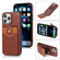 iPhone 13 mini Soft Skin Leather Wallet Bag Phone Case - Brown