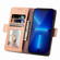 iPhone 13 mini Grid Leather Flip Phone Case - Apricot