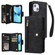 iPhone 13 mini Rivet Buckle 9 Cards Three Fold Leather Phone Case - Black