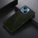 iPhone 13 mini Genuine Leather Double Color Crazy Horse Phone Case - Green