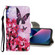 iPhone 13 mini Colored Drawing Pattern Flip Leather Case - Red Flower Butterfly iPhone 13 mini Colored Drawing Pattern Flip Leather Case - Red Flower Butterfly
