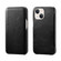 iPhone 13 mini ICARER First Layer Cowhide Horizontal Flip Phone Case - Black