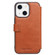 iPhone 13 mini QIALINO Magnetic Buckle Phone Leather Case with Card Slot - Brown