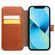 iPhone 13 mini QIALINO Magnetic Buckle Phone Leather Case with Card Slot - Brown
