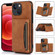 iPhone 13 mini Three-fold Leather Phone Case with Card Slot & Wallet & Holder - Brown