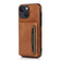 iPhone 13 mini Three-fold Leather Phone Case with Card Slot & Wallet & Holder - Brown