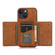 iPhone 13 mini Three-fold Leather Phone Case with Card Slot & Wallet & Holder - Brown