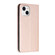 iPhone 13 mini Carbon Fiber Texture Flip Holder Leather Phone Case - Rose Gold