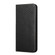 iPhone 13 mini Carbon Fiber Texture Flip Holder Leather Phone Case - Black
