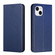 iPhone 13 mini Carbon Fiber Texture Flip Holder Leather Phone Case - Blue