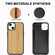 iPhone 13 mini Wood Veneer TPU Shockproof Phone Case - Bamboo