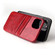 iPhone 13 mini Fierre Shann Retro Oil Wax Texture PU Leather Case with Card Slots - Red