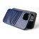iPhone 13 mini Fierre Shann Retro Oil Wax Texture PU Leather Case with Card Slots - Blue