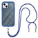 iPhone 13 mini Starry Sky Solid Color Series Shockproof PC + TPU Protective Case with Neck Strap - Blue