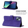 iPhone 13 mini Crossbody 3D Embossed Flip Leather Phone Case - Purple