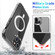 iPhone 13 mini Magsafe Case Magnetic Ring Clear Crystal Acrylic +TPU Four-corner Airbag Shockproof Case - Transparent
