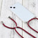 iPhone 13 mini Four-corner Shockproof Transparent TPU Protective Case with Lanyard - Wine Red