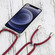 iPhone 13 mini Four-corner Shockproof Transparent TPU Protective Case with Lanyard - Wine Red